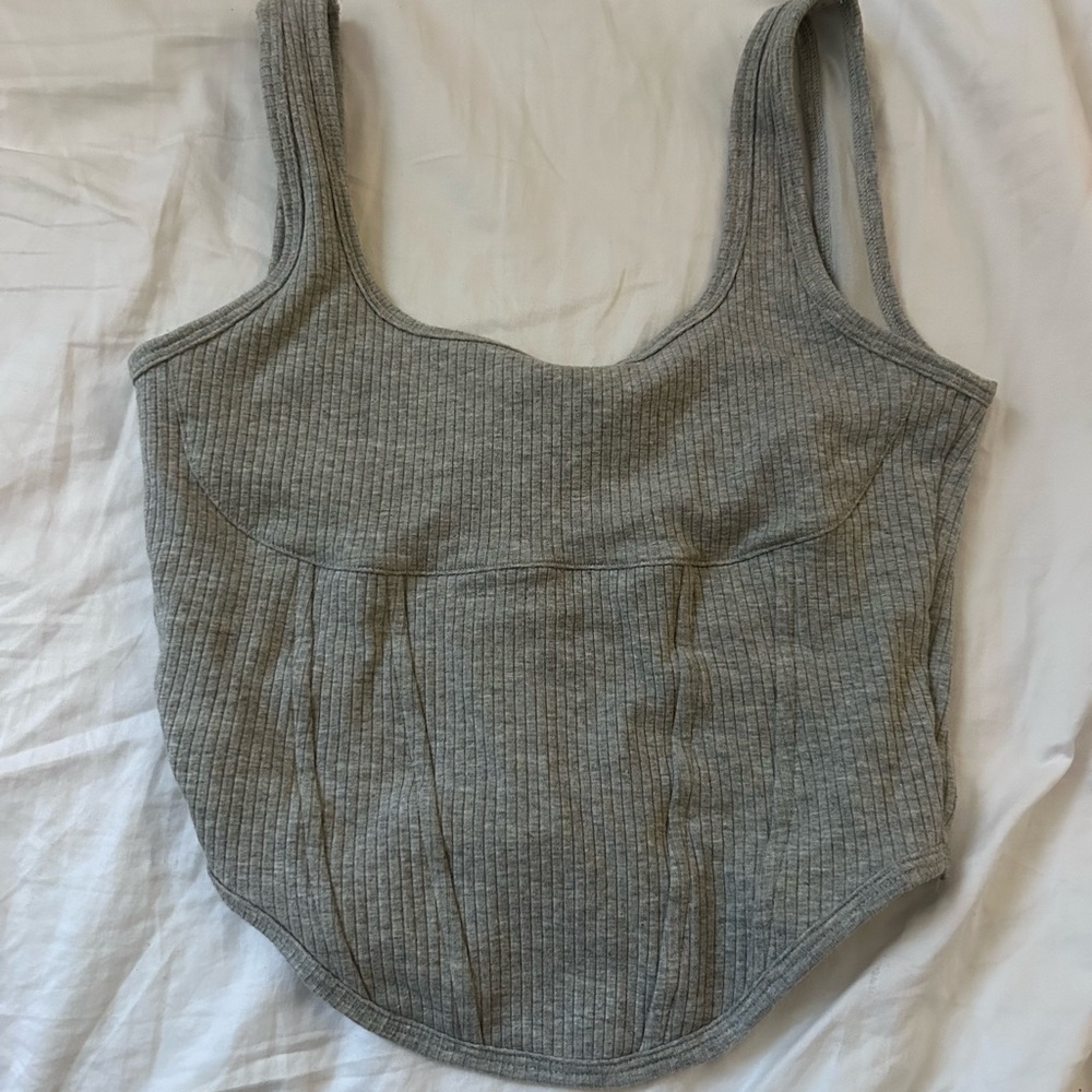 Victorias secret pink Grey corset bustier top